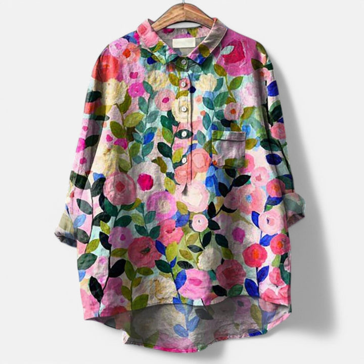 Frida - Artistic Dog Print Blouse