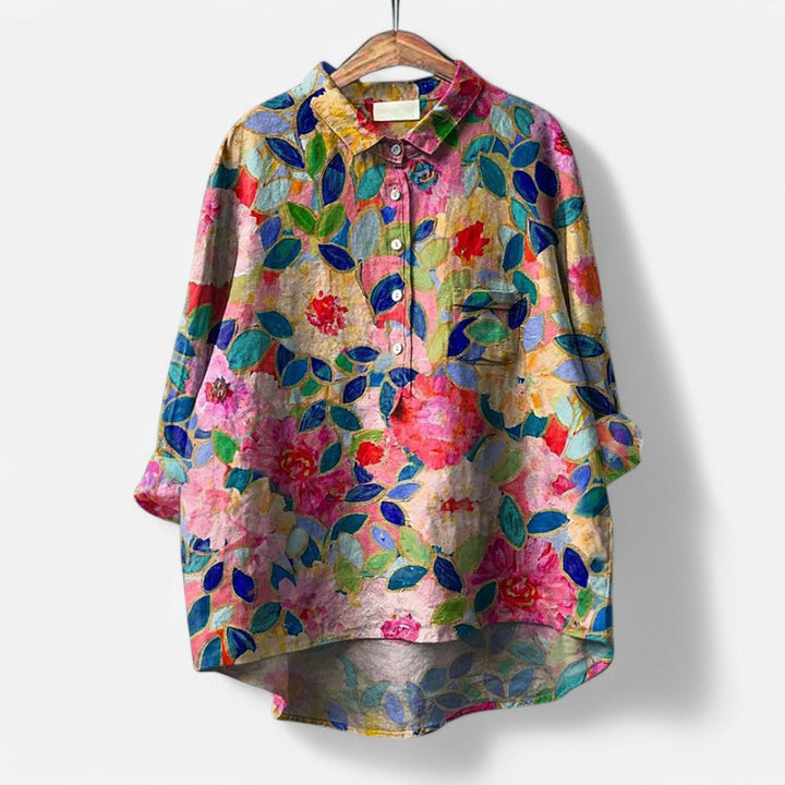 Frida - Artistic Dog Print Blouse