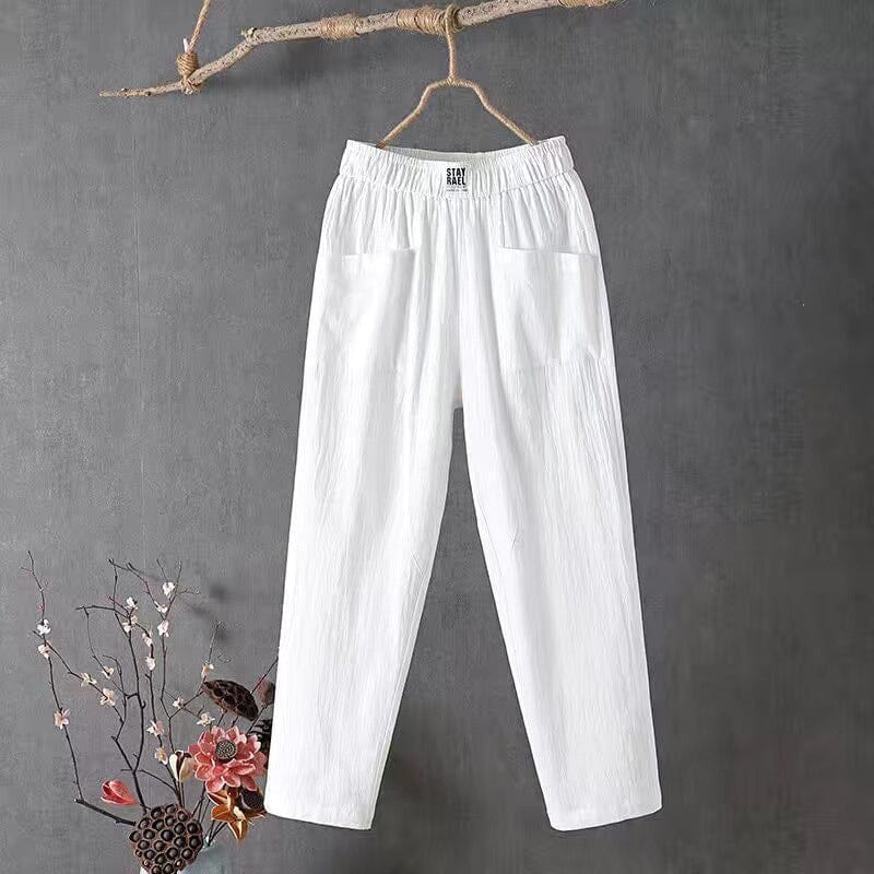 Celena - Casual Linen Blend Trousers