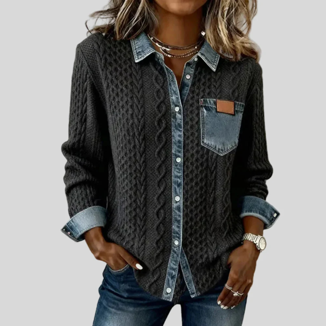 Josephine | Denim Patchwork Shirt