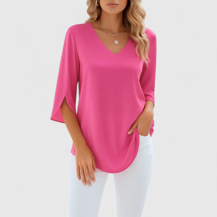 Victoria | Sophisticated V-Neck Blouse