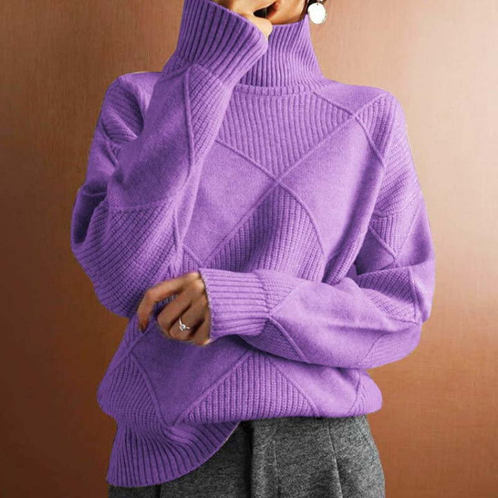 Claire™ | Textured Turtleneck Knit Sweater