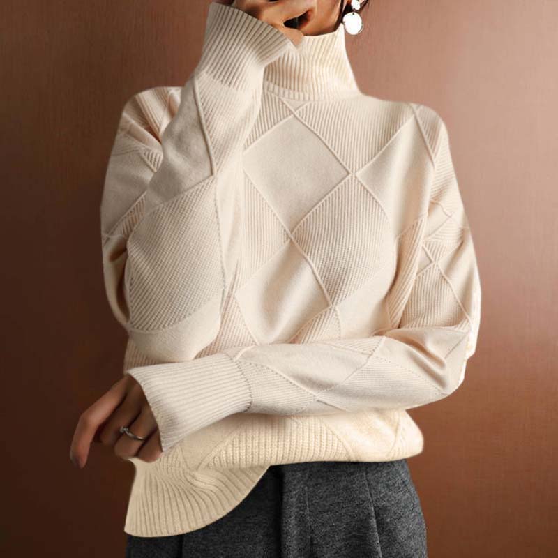 Claire™ | Textured Turtleneck Knit Sweater