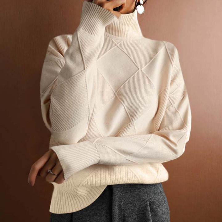 Claire™ | Textured Turtleneck Knit Sweater