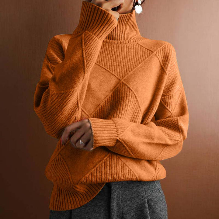 Claire™ | Textured Turtleneck Knit Sweater