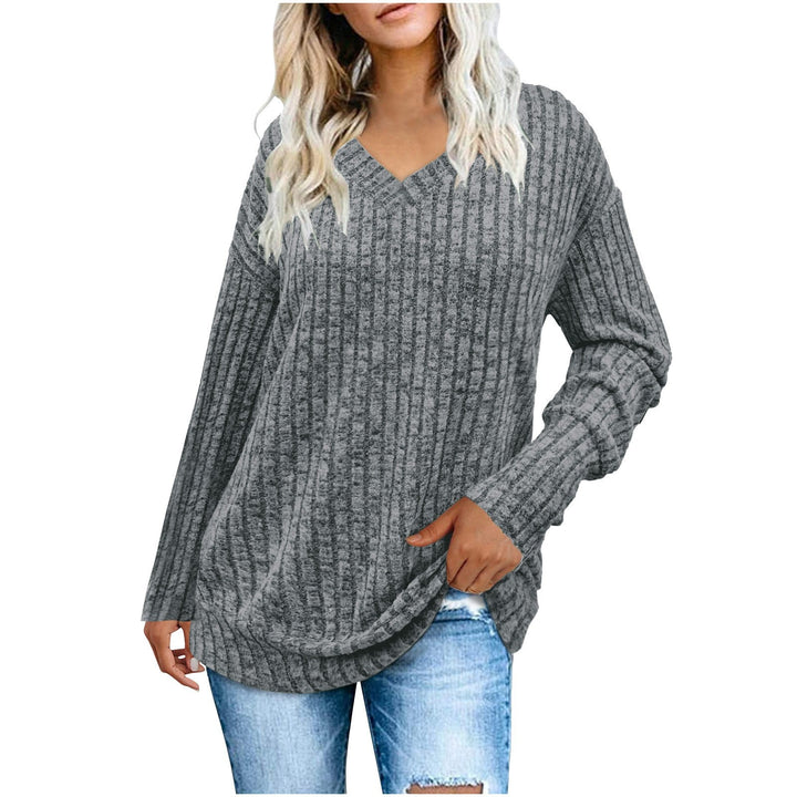 SARA - Women V Neck Oversized Lightweight Knit Sweater