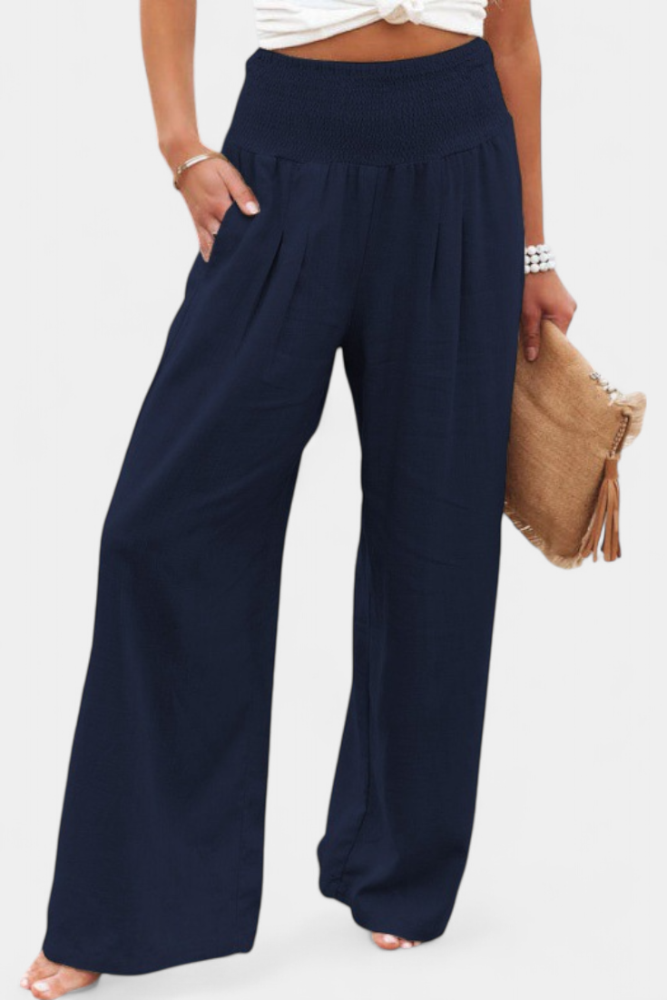 Alexia - Flowing Cotton-Linen Pants