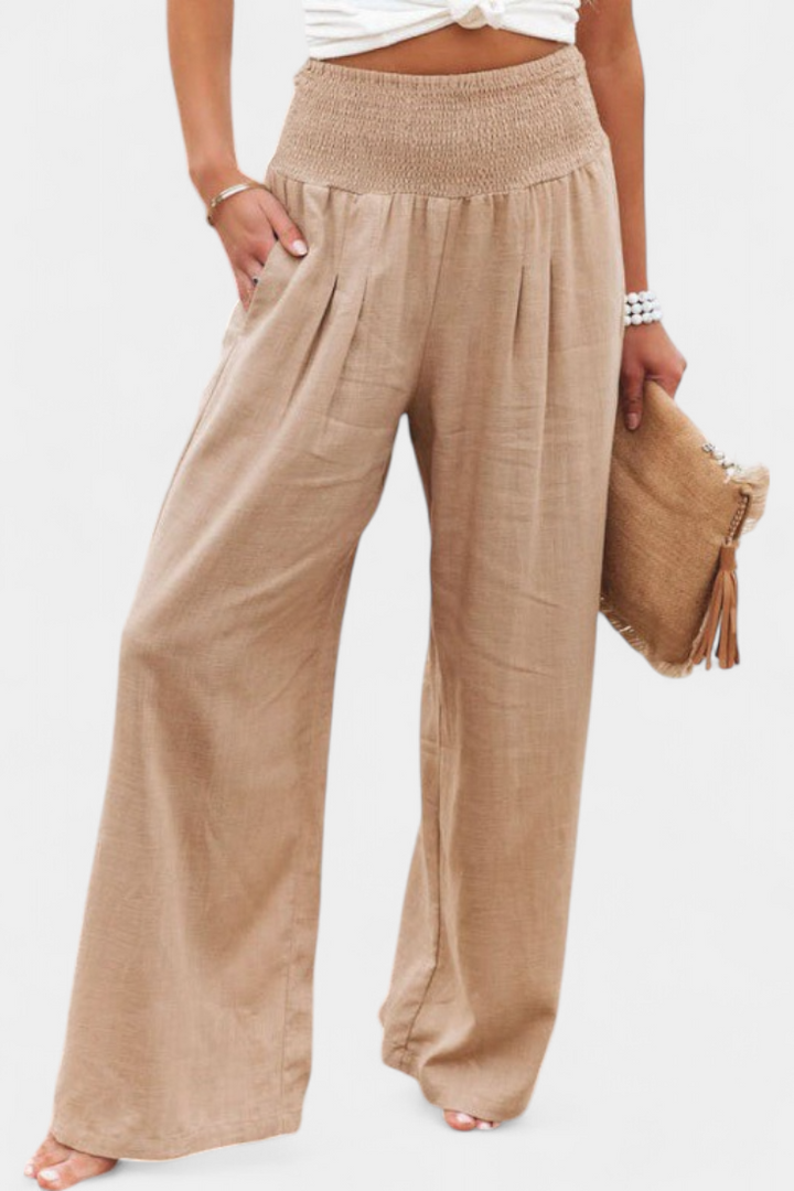 Alexia - Flowing Cotton-Linen Pants