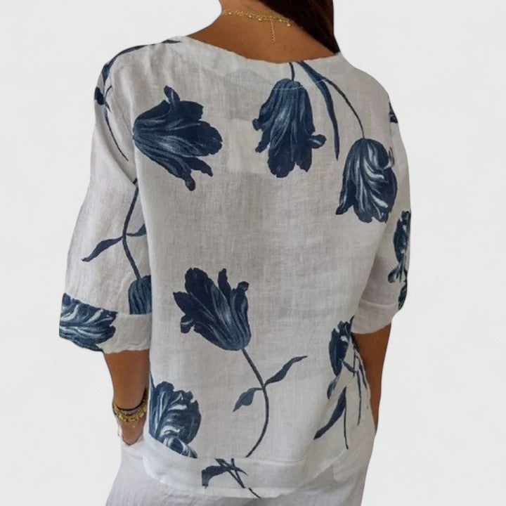 Victoria | Elegant Floral Print Blouse