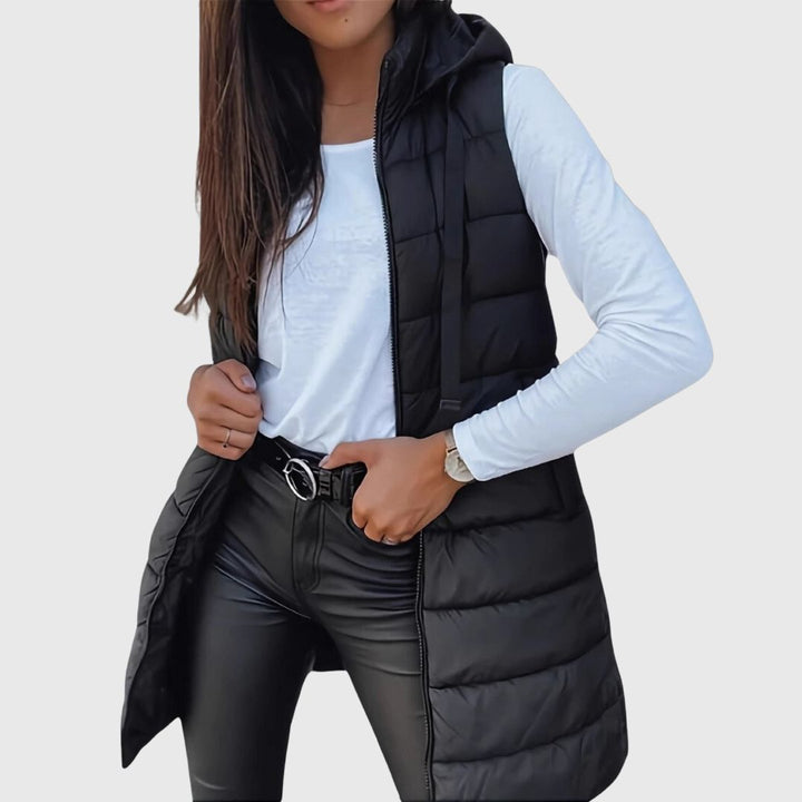 RAIN - Hood Long Puffer Vest